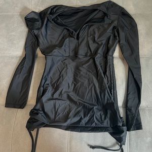 Black long sleeve top, perfect for swimming and sun protection